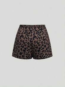 Sweetra Plus Size Design-Driven Fashion Versatile High-Waisted Slimming Knot Asymmetric Skort - Brown - View 2