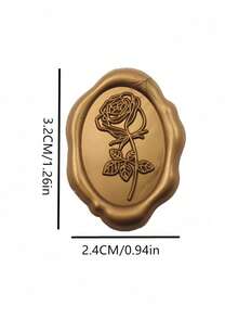 25/50/100PCS Couple Rings Heart Rose Eucalyptus Pattern Real Wax Sealing Stickers Self Adhesive Wedding Invitation Envelope Seal Stickers For Decorating Gifts - one-size - View 2