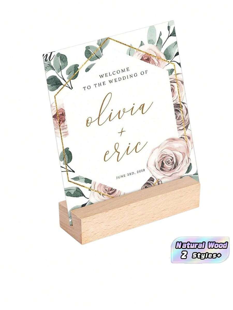 5piezas / 10piezas Por Set Soporte de Tarjeta de Lugar de Madera, Material de Madera de Haya Soporte de Tarjeta de Foto Para Boda Banquete Fiesta Soporte de Tarjeta de Menú Marco de Fotos Exhibición de Tarjeta Postal Decoración de Mesa Rústica - Color - Ver 1