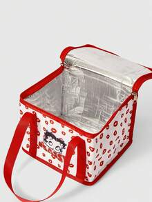 Betty Boop x SHEIN A Retro Cartoon Portable Handbag - Red B - View 6