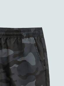 Plus Size Men's Summer Casual Camouflage Cargo Shorts With Flap Pocket - Dark Grey - View 11