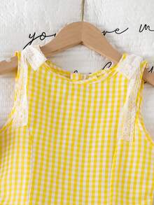 Vestido largo de princesa para niñas, estilo dulce y elegante, con lazo 3D, amarillo, suave y amigable con la piel, sin mangas, cuello cuadrado, cintura ceñida, para fiesta de cumpleaños, boda, temporada de actuaciones, ocasiones especiales y vacaciones, primavera-verano, nuevo - Amarillo - Ver 6