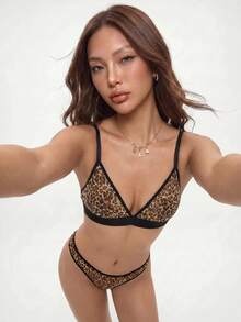 Rina Fox Conjunto de lingerie sexy feminina 2 peças (sutiã sem fio, fio dental) - Multicolorido - Ver 8