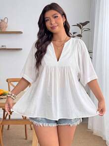 Enliva Áo crop top trắng dáng rộng casual cho nữ size lớn, phù hợp đi nghỉ dưỡng, trà chiều, du thuyền bãi biển, tự lái xe tham quan thành phố, phong cách Bohemian, lễ hội âm nhạc, trang phục bãi biển, lễ Phục sinh, trang phục nghỉ dưỡng thanh lịch, trang phục đi xem hòa nhạc, đồ đi nghỉ dưỡng nhiệt đới, quần áo phong cách Bohemian, xuân/hè/thu - trắng - Xem 4