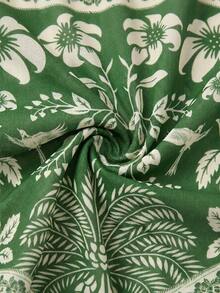 Swim Oasis 女款花卉印花度假時尚連身泳衣附短褲套裝 - 綠色 - 查看 11