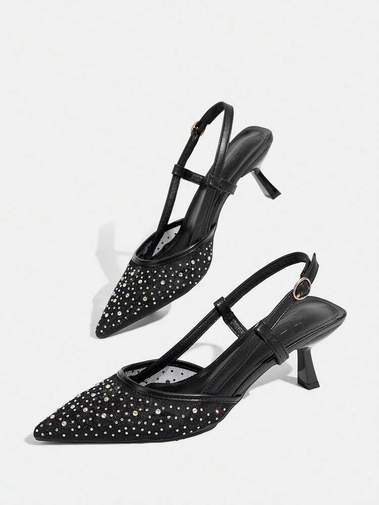 CUCCOO TILAWA Women Shoes Fashion Women's High Heels Shoes Rhinestone Pattern Design Temperament Elegant Wear Dating Commuter High Heels