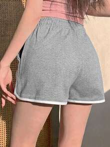 DAZY Women's Summer Casual Colorblock Trim Shorts - Dark Grey - View 4