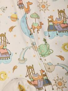 Newborn Baby Girl Cute Casual Knit Cartoon Pattern Long Sleeve Loungewear - White - View 6