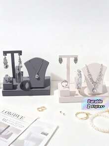 A High-End Luxury Jewelry Display Stand Specially Designed For Luxury Counters Features Four Tiers, Capable Of Displaying And Storing A Large Variety Of Jewelry Pieces. It Can Hold Earrings, Rings, Bracelets/Watches And Necklaces - Multicolor - View 1