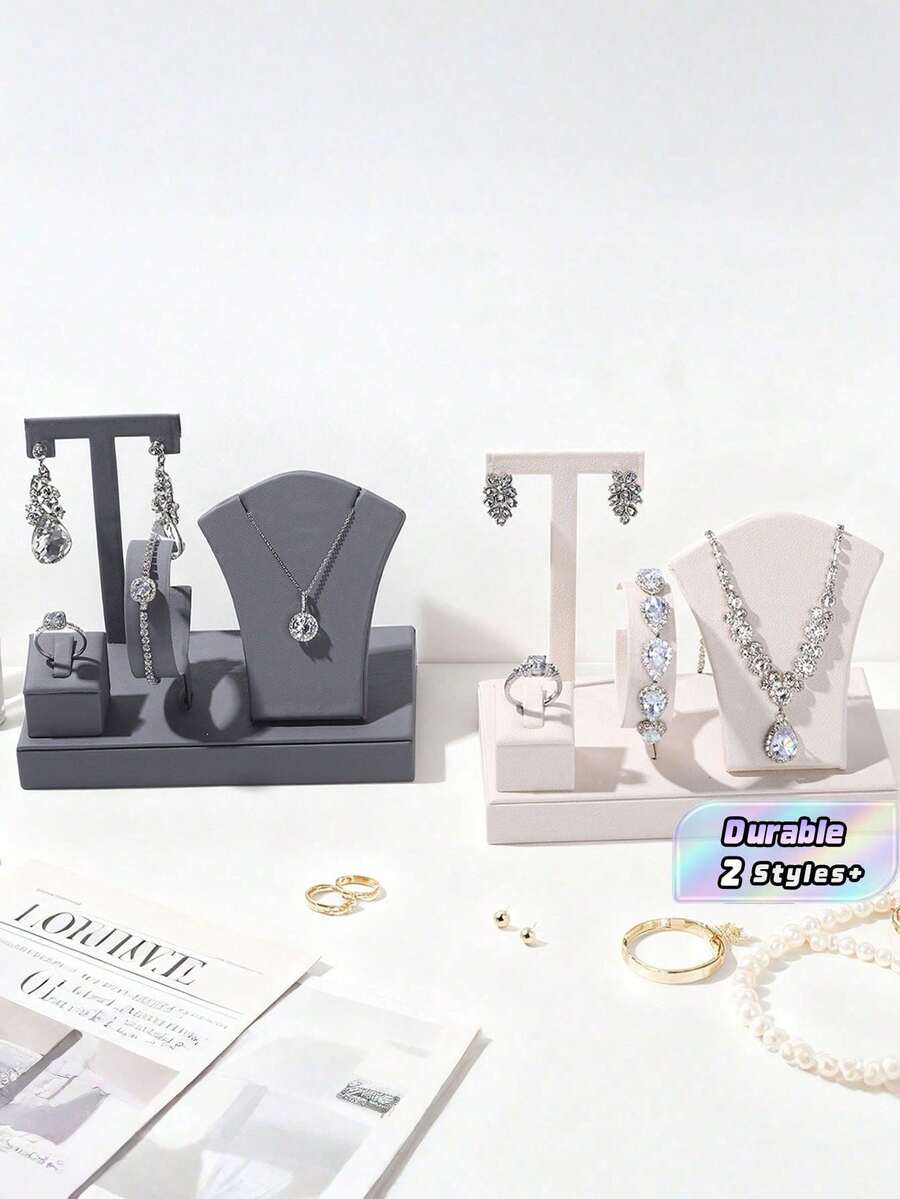 A High-End Luxury Jewelry Display Stand Specially Designed For Luxury Counters Features Four Tiers, Capable Of Displaying And Storing A Large Variety Of Jewelry Pieces. It Can Hold Earrings, Rings, Bracelets/Watches And Necklaces - Multicolor - View 1