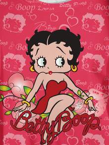 Betty Boop x SHEIN 大尺碼女款夏季街頭風 Y2K 可愛休閒通勤約會時裝週度假卡通字母印花短袖 T 恤 粉色 - 白色 - 查看 5