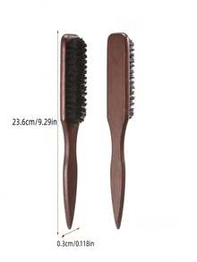 1pc/2pcs Boar Bristle Hair Brush Bamboo Comb For Men Beard Women Detangling Edge Brush Curly Hair Styling Tools Mini Wooden Pin Ball Tip Brush Set Salon Barber Supplies Travel Essentials Back To School Hair Products Accessories - Multicolor - View 5