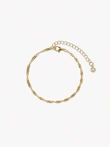 Opalesca 5pcs/Set Elegant Stackable Gold Tone Bracelets, Suitable For Women's Daily Wear (Random Bead Quantity, Fixed Length) - Gold 5-pack - View 7
