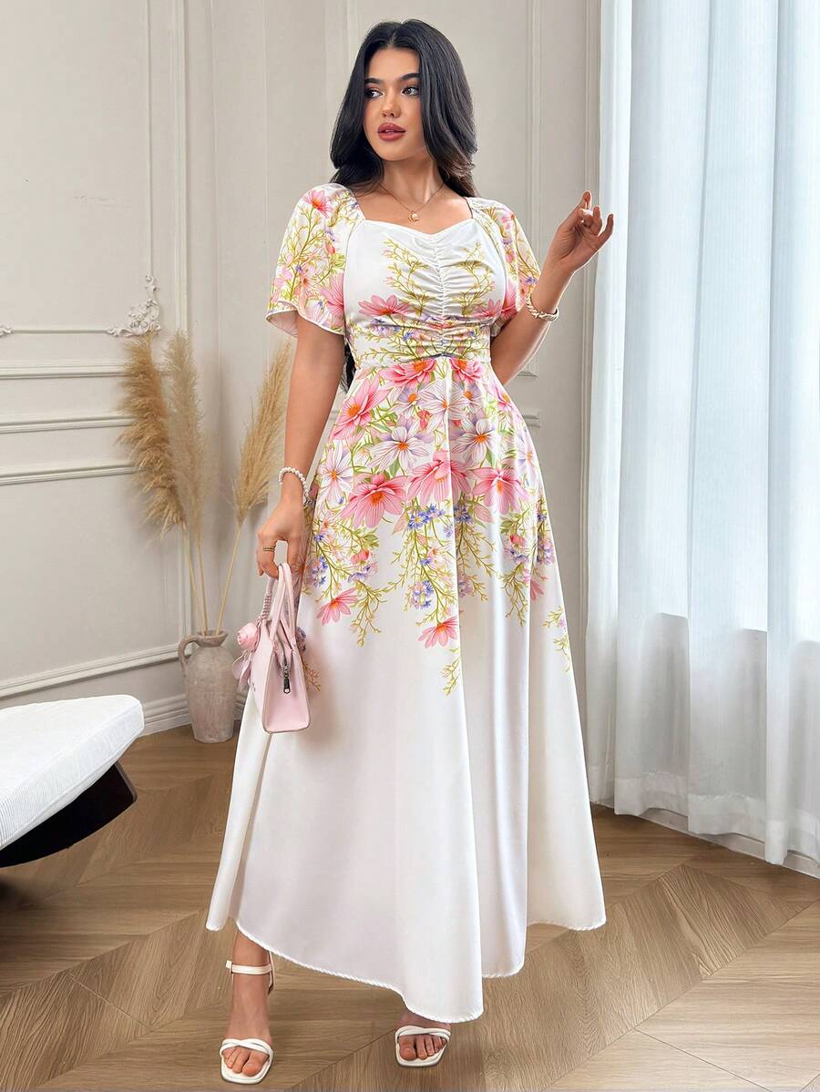 Modelyn Women's Summer Elegant Floral Print Dress Holiday - Multicolor - View 1