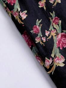 Al Najma 女款花卉印花鈕扣長袖阿拉伯式洋裝 - 藏蓝色 - 查看 6