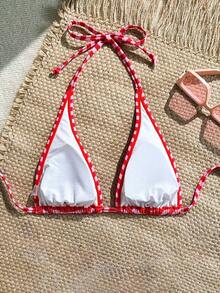 Swim Mod 1 pieza Parte superior de bikini con estampado de rayas para mujer - Multicolor - Ver 2