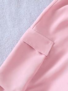 SHEIN 青少年女孩圓領字母數字印花短袖T恤與工裝褲休閒日常套裝 - 彩色 - 查看 9
