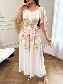 Modelyn Women's Summer Elegant Floral Print Dress Holiday - Multicolor - View 2