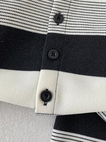 SHEIN Vintaside Kids 新生兒夏季領口短袖時尚涼爽休閒襯衫與百搭簡約短褲套裝，適合外出、露營、野餐、度假、聚會、日常休閒穿著 - 彩色 - 查看 4