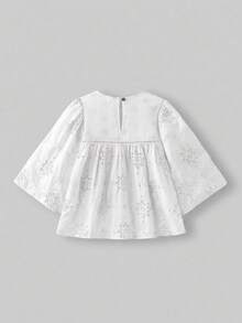 Maija Kids Maija Kids 青少年女孩寬鬆刺繡布料襯衫、上衣、開學季、夏季上衣、Y2k、女童衣服、女童襯衫、秋季、度假、波西米亞風上衣 - 白色 - 查看 2