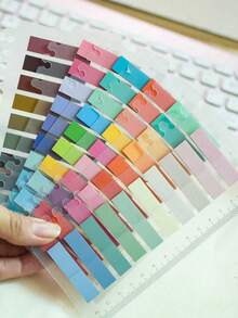 2400Pcs 12Styles Semi Transparent PET Sticky Notes Index Tabs Vintage Retro Aesthetic Translucent Solid Color Page Markers Annotation Flags Office School Study Supplies Organizer Must Have - multicolor - View 5