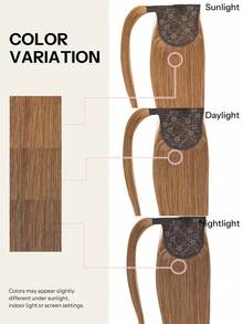Pony Tails Real Hair Extension Medium Auburn Straight Ponytail Extension Human Hair Invisible Wrap Around Ponytail Human Hair For Women Daily Work - S30 - View 10