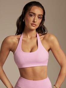 Silquee Dam Enfärgat Spaghettiband Bekvämt Andningsbart Fitness Sport Set, Sommar - Rosa - Visa 2