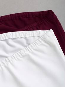 Conjunto de 2 piezas de top camisola minimalista con borde de encaje, asimétrico y sin tirantes, de seda de leche suave, elegante para el trabajo y uso diario, para primavera/verano - Multicolor - Ver 6