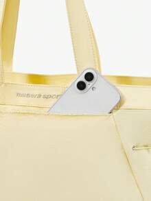 MUSERA Nylon Zipper Pocket Handbag, Shoulder Bag, Tote Bag, Fitness Bag, Beach Travel Daily Leisure Bag, Stylish And Lightweight, Large-Capacity Sports Bag. - Yellow - View 8