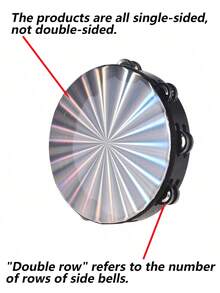 1pc Handheld Tambourine, Jingles Orff Percussion Instrument, For Ktv, Parties Atmosphere Holiday Gifts, Row Jingles Tambourine,Musical Instrument - Black - View 11