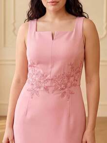 ZEYLAH Elegant Fitted Dress, Sleeveless, Spring/Summer - Pink - View 2