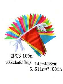 500 Pieces Felt Rainbow Triangle Flag Garland Multicolor Fabric Bunting Banner For Birthday Wedding Graduation Celebration Party Holiday Decoration Event Supplies - multicolor - View 11