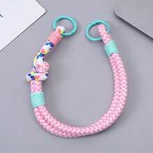 Creative Colorful Woven Short Mobile Phone Lanyard, Handheld Wrist Strap, Cotton Double-Strand, Sturdy Anti-Loss Clip Phone Chain - Multicolor - View 11