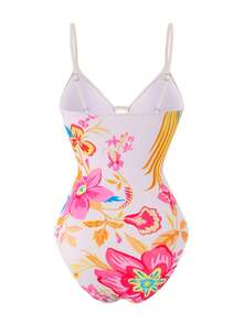 Swim Oasis New Arrival Spring/Summer Bohemian Style Printed One-Piece Swimsuit With Mesh For Women - Beige - View 4