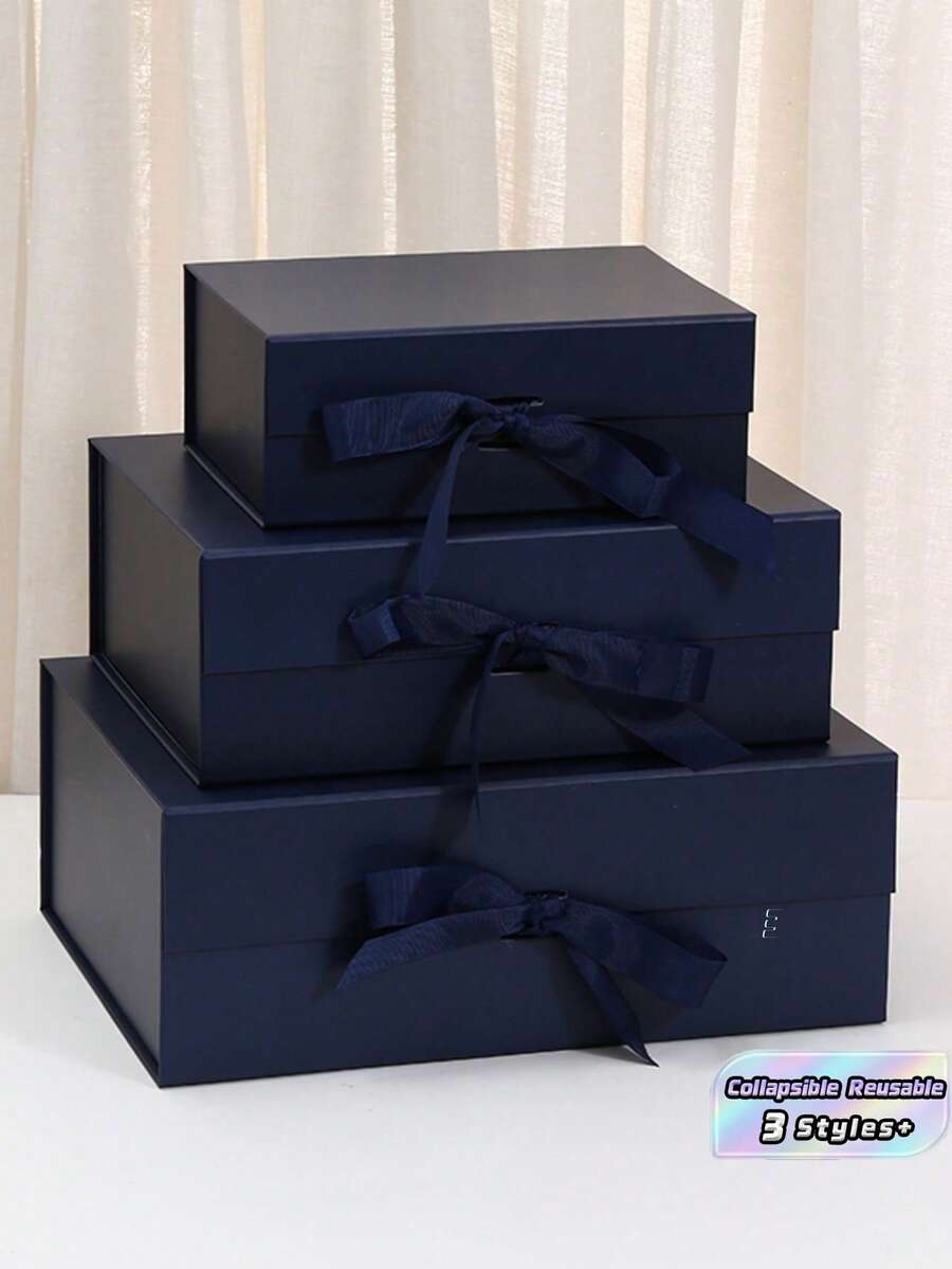 1 pieza Caja de regalo plegable Caja de almacenamiento multiusos Extremadamente ligera Muy ligera Caja vacía Color neutro Para cumpleaños Boda Fiesta Vacaciones Organizador de hogar y oficina Ahorrador de espacio Plegable Reutilizable