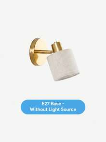 Teckwe 黃銅壁燈附布製燈罩，可調燈頭 E26/E27 底座壁掛燈具，復古金色壁燈適用於臥室、浴室、客廳，不含燈泡 - 金色 - 查看 9