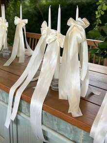 6/12 Stücke Satin Ballet-Stil Schleifen Dekorative Bänder Elegante Geschenkverpackung für Hochzeitstorte Flasche Kerzenhalter Dekoration Muttertag Geburtstagsparty Parfümbox Dekoration Hochzeitszubehör Must-Haves - Bogen - Übersicht 12