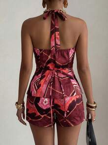 SHEIN Elenzya Women's Printed Metal Buckle 2 Pieces Set, Summer - Multicolor - View 2