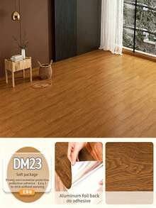 10packs Self Adhesive Wood Grain Floor Stickers Waterproof Removable Durable PVC Vinyl Planks Easy Install For Living Room Bedroom Kitchen Bathroom Home Renovation DIY Decor Underlayment - multicolor - View 4