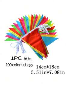 500 Pieces Felt Rainbow Triangle Flag Garland Multicolor Fabric Bunting Banner For Birthday Wedding Graduation Celebration Party Holiday Decoration Event Supplies - multicolor - View 2