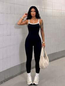StreetHx Damen nahtloser Jumpsuit mit verstellbarem Taillenband für tägliches Fitness, Workout, Gym, Damen Outfit Sport - Verschiedenfarbig - Übersicht 4