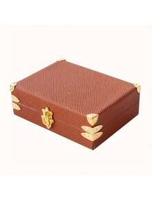 1PC Retro PU Leather Storage Boxes Mini Display Case Dustproof Transparent Lid For Miniature Models Collectors Gift Vintage Craft Organization Container - multicolor - View 9