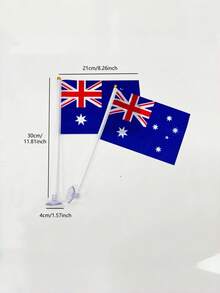 5/15piezas Banderas Australianas para Agitar a Mano y 5piezas Ventosas Transparentes de PVC con Agujeros Portátiles Reutilizables Fácil Instalación Coloridas Duraderas para Copa del Mundo Oficina Coche Hogar Decoración de Pared Eventos Deportivos Exteriores - Multicolor - Ver 2