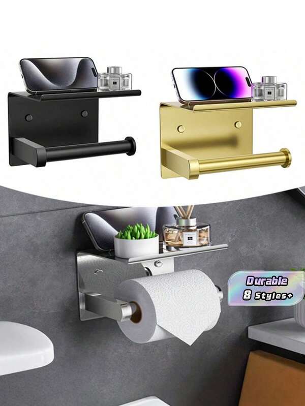This 304 Stainless Steel Toilet Paper Holder Boasts Excellent Corrosion And Rust Resistance, Is Available In A Variety Of Colors, And Can Be Wall-Mounted Using Adhesive Or Screws, Making It An Ideal Choice For Bathroom Storage.