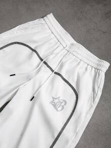 PAVTROS Men's Loose Fit Printed Zip-Up Casual Pants - White - View 6