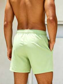 Solantero Summer Men's Sea Turtle Print Drawstring Waist Double-Layer Beach Shorts Holiday / Vacation / Beach / Hawaii / Tropical / Swim /  Bathing - Mint Green - View 2