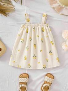 LMoss Kids LMoss  Baby Girls Dresses Holiday Vacation Pastel Yellow Cute - Multicolor - View 2