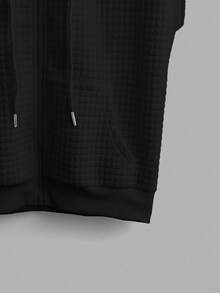SHEIN EZwear Damen Lässig Ärmellos Offen Vorne Kapuzenpullover, Schwarz - Schwarz - Übersicht 4