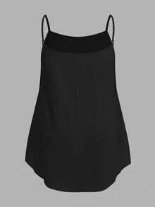 SHEIN EZwear 3件套加大码纯色吊带背心，黑色+白色+浅灰色，适合夏季 - 彩色 - 查看 4