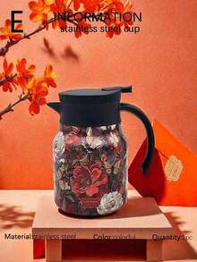1 chiếc 27 Oz/33 Oz, Ấm đun nước pha trà trang trí họa tiết đơn giản, Ấm đun nước cách nhiệt cho văn phòng trong nhà và tại nhà, Ấm đun nước pha trà trắng cũ dung tích lớn, Cách nhiệt hai lớp, Thiết kế có thể đảo ngược, Có thể giặt bằng máy, Thích hợp cho văn phòng tại nhà, Giải trí tại văn phòng, Cắm trại, v.v. - Nhiều màu - Xem 18